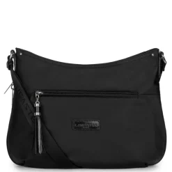 Besace Noire Zippée BASIC POMPON - Lancaster en tissu
