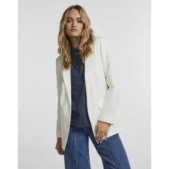 Blazer classique oversize fit col italien blanc