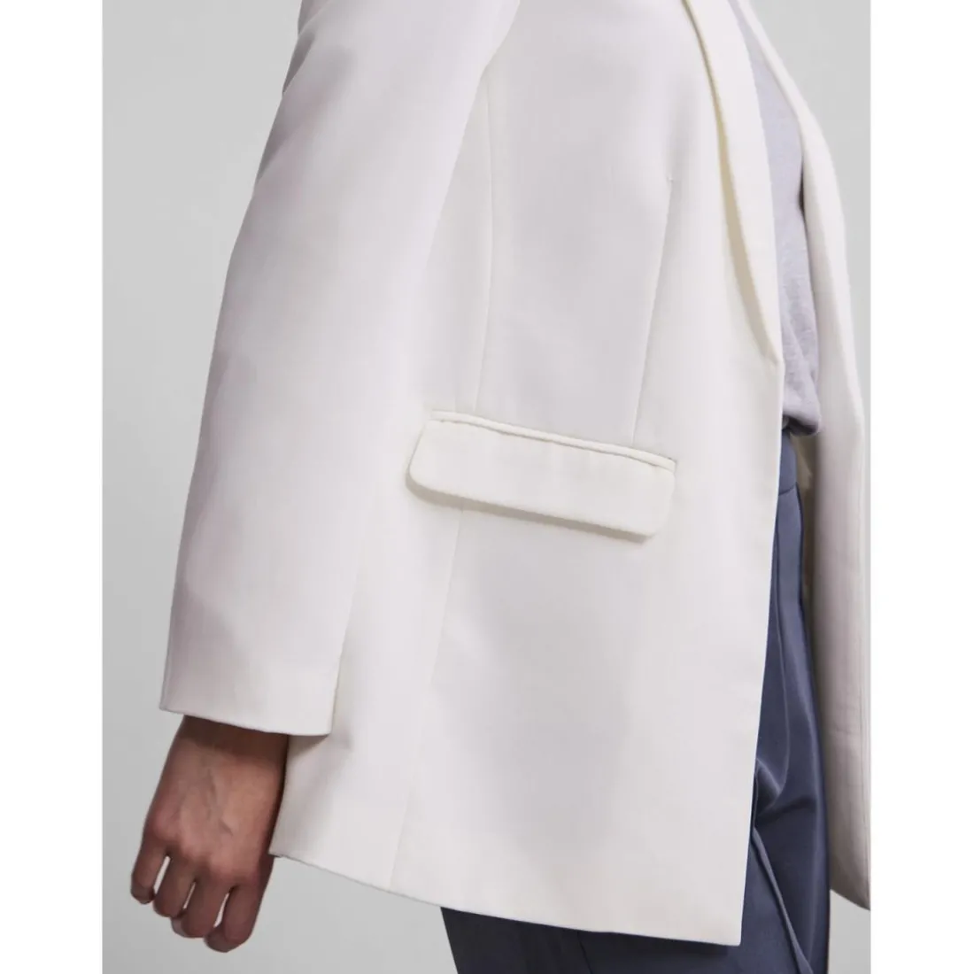 Blazer classique oversize fit col italien blanc