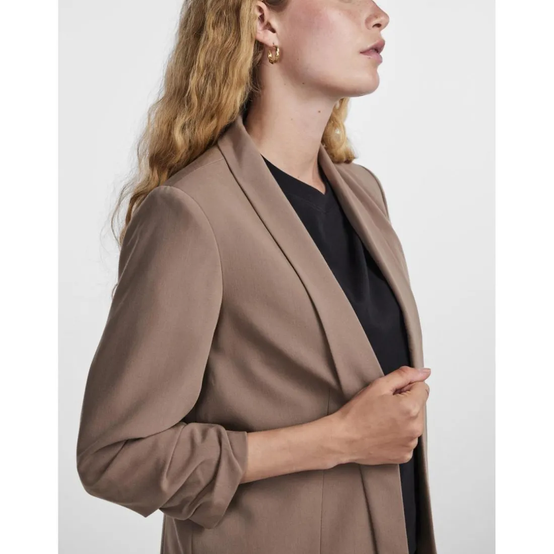 Blazer classique regular fit col à revers marron Ruth