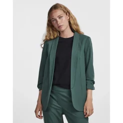 Blazer classique regular fit col à revers vert Esme