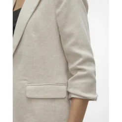 Blazer col à revers gris en viscose Agnes