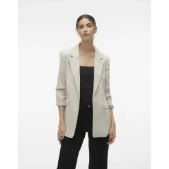 Blazer col à revers gris en viscose Agnes