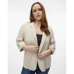 Blazer col à revers gris en viscose Xena
