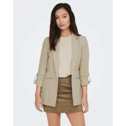 Blazer Col à revers Long beige