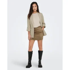 Blazer Col à revers Long beige
