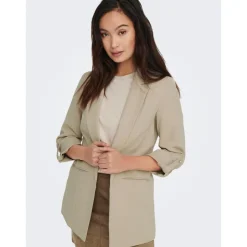 Blazer Col à revers Long beige
