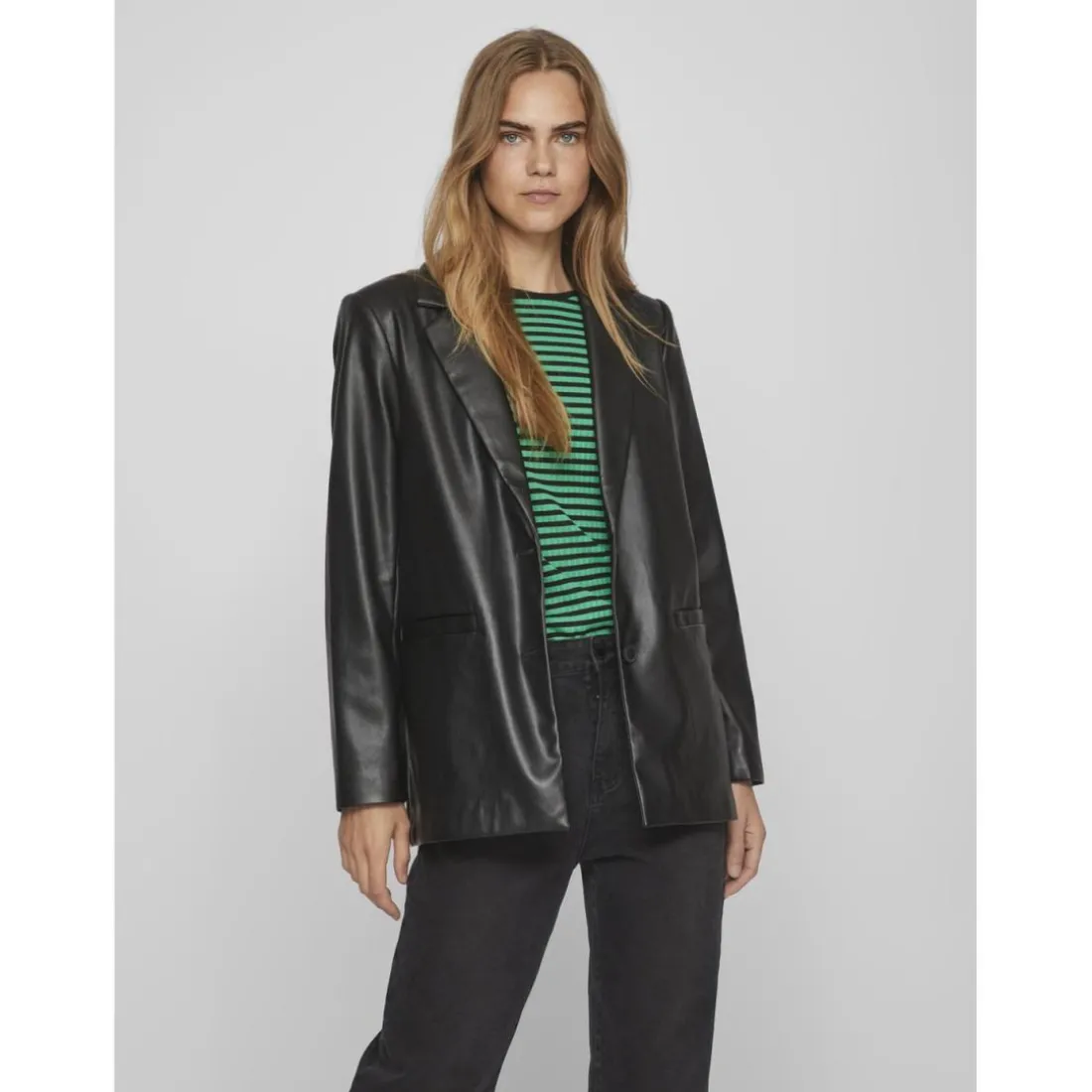 Blazer col à revers noir Ruth