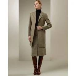 Blazer coupe droite Sprezzatura brun cendré en soie
