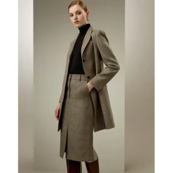Blazer coupe droite Sprezzatura brun cendré en soie