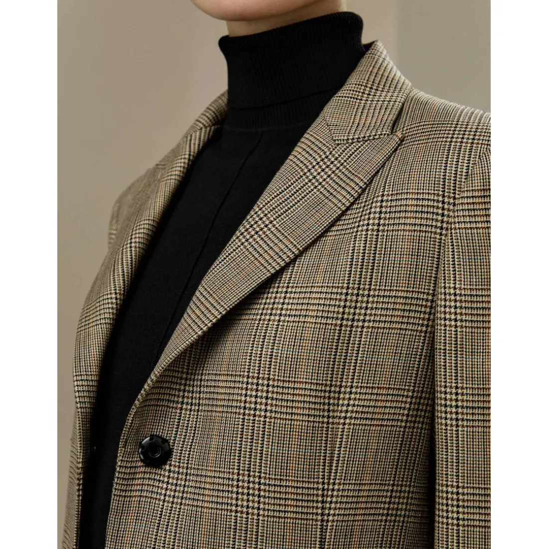 Blazer coupe droite Sprezzatura brun cendré en soie