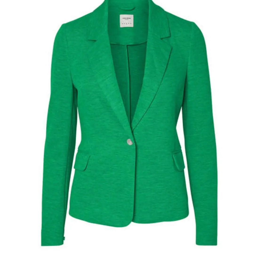 Blazer croisé fermeture par bouton col à revers vert en coton Nia