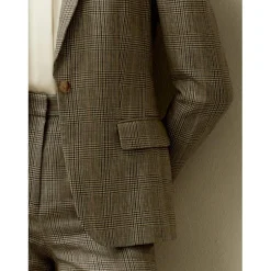 Blazer exécutif Sprezzatura brun cendré en soie