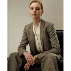 Blazer exécutif Sprezzatura brun cendré en soie