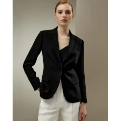 Blazer élégant en soie noir