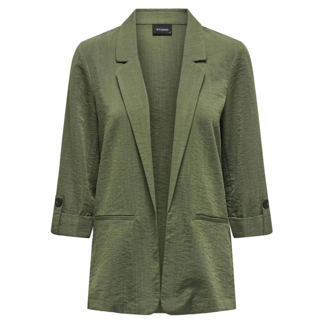 Blazer loose fit col à revers vert en viscose Lyra