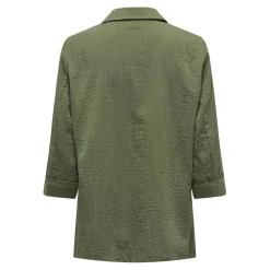 Blazer loose fit col à revers vert en viscose Lyra