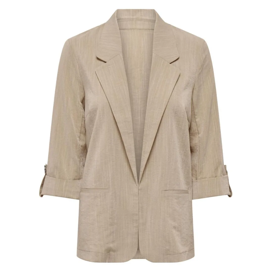 Blazer loose fit col à revers beige en viscose Lyra
