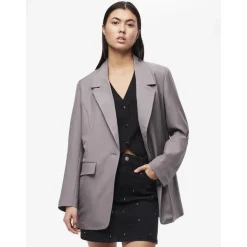 Blazer oversize fit col à revers gris Gwen