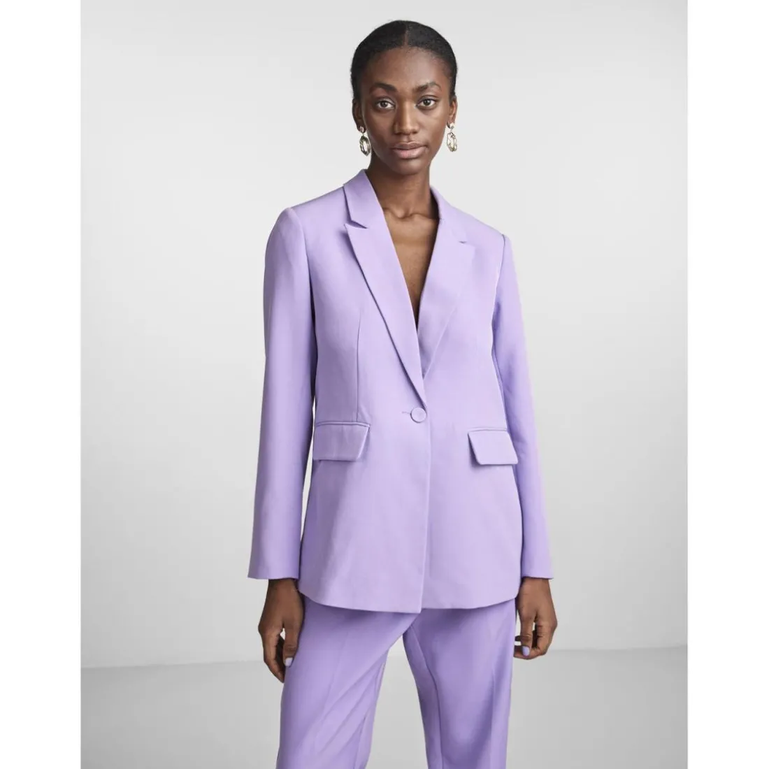 Blazer regular fit boutonné violet