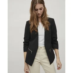 Blazer regular fit col italien noir Meg