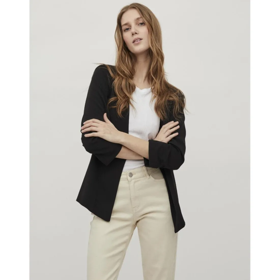 Blazer regular fit col italien noir Lola
