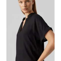Blouse à manches larges - Noir en viscose