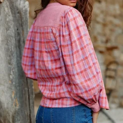 Blouse BELINDA rose en coton