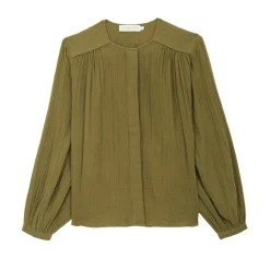 Blouse BERLIA kaki en coton