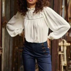 Blouse BIRSEN blanc en viscose