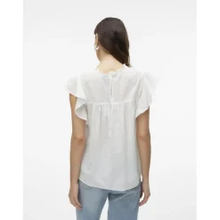 Blouse brodée blanc en coton bio Anna
