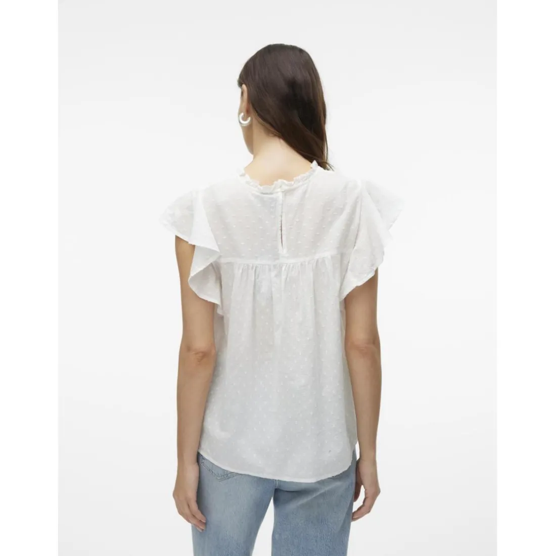 Blouse brodée blanc en coton bio Anna