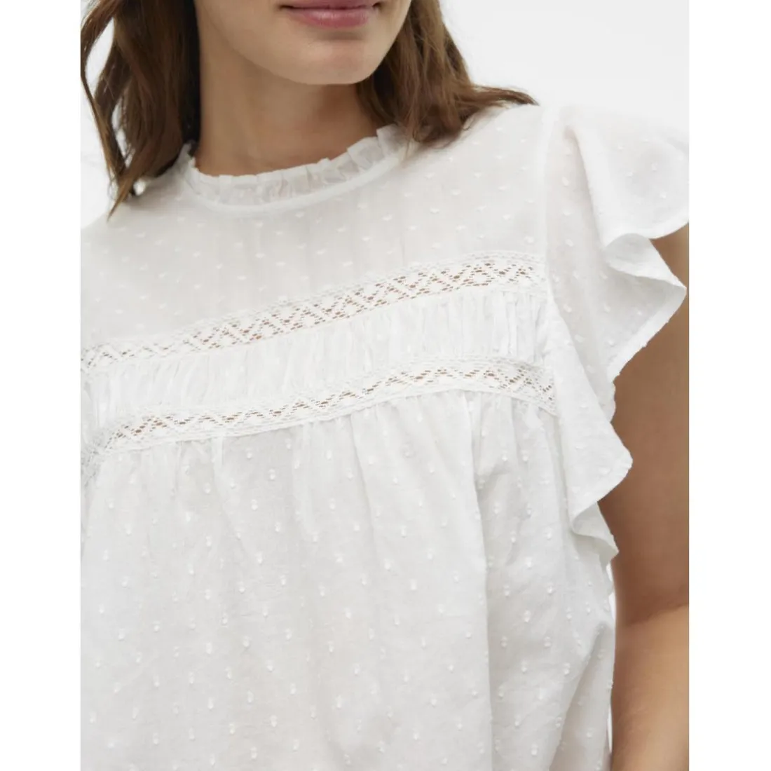 Blouse brodée blanc en coton bio Anna