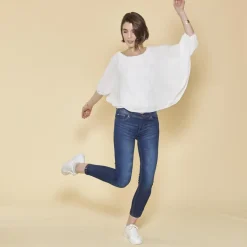 Blouse Cape Manches Longues Top blanc