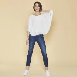 Blouse Cape Manches Longues Top blanc