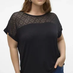 Blouse col rond en viscose Canne noir Opal
