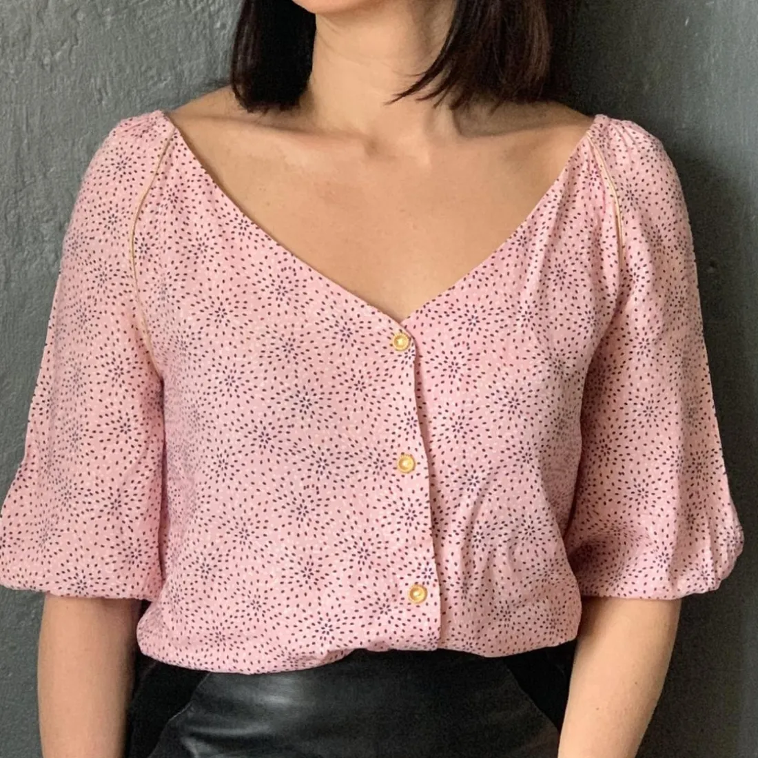 Blouse Daily - Confetti rose en viscose