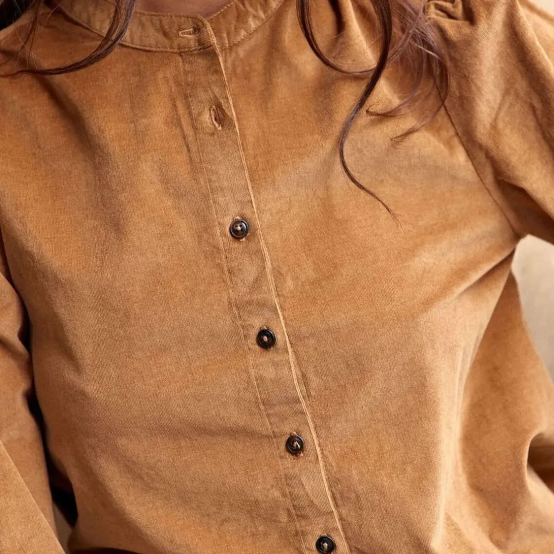 Blouse en coton BLONDIE camel
