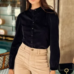 Blouse en coton BLONDIE noir