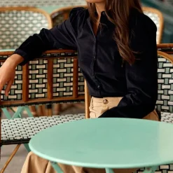 Blouse en coton BLONDIE noir