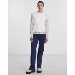 Blouse en dentelle manches longues Colline blanc écru Tia