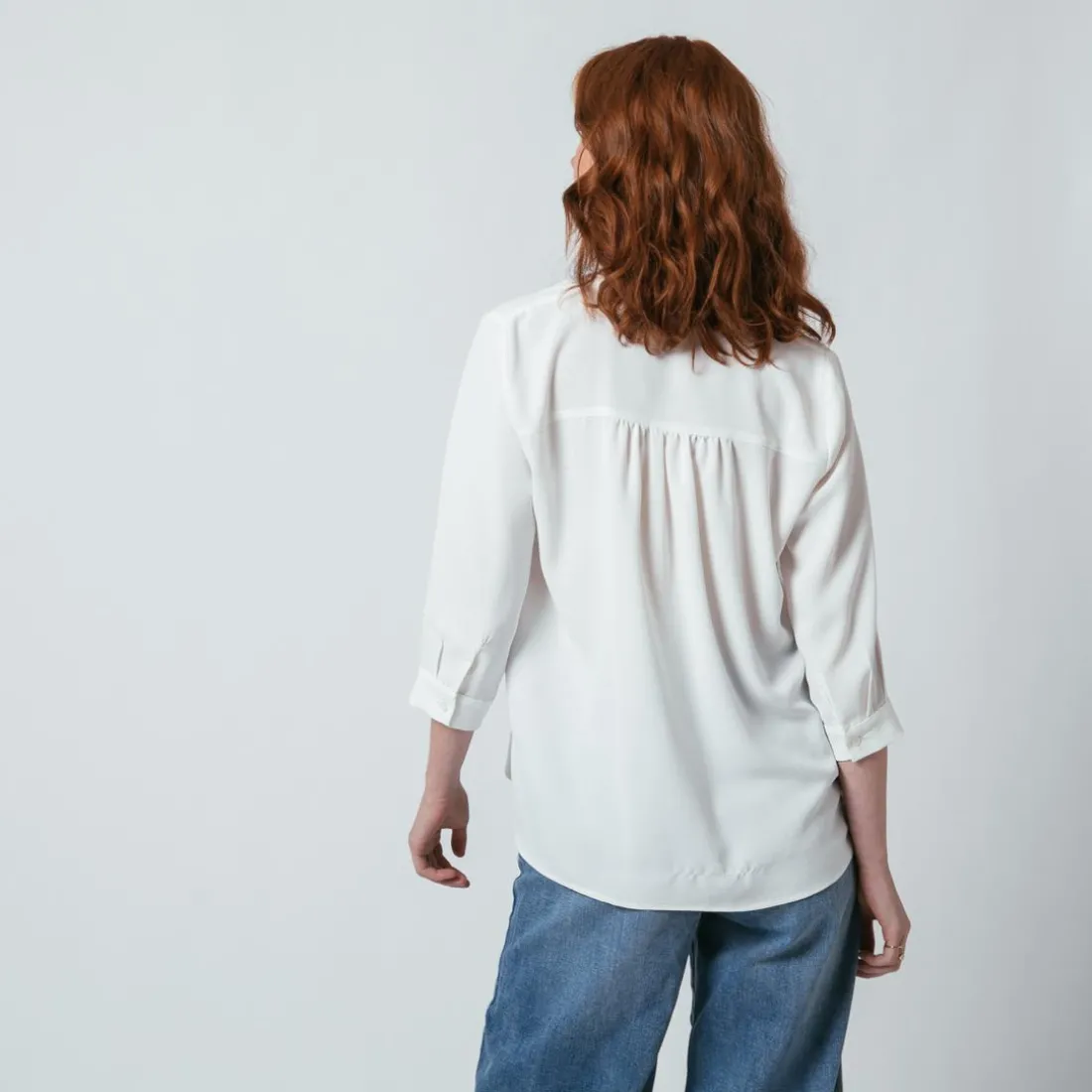 Blouse manches 3/4 Agnès blanc