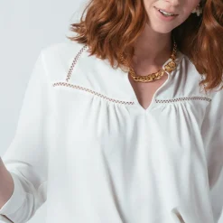 Blouse manches 3/4 Agnès blanc