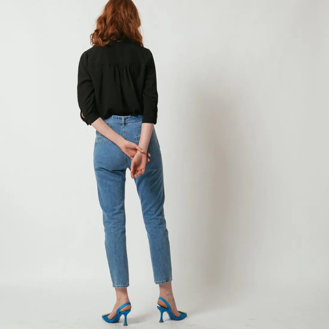 Blouse manches 3/4 Agnès noir