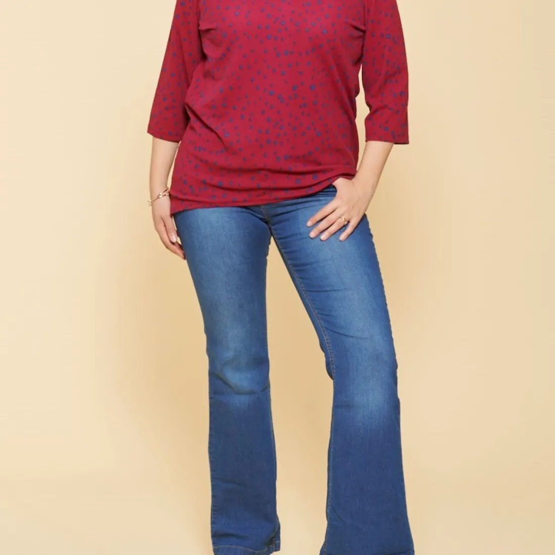 Blouse manches 3/4 noeud bas du dos femme