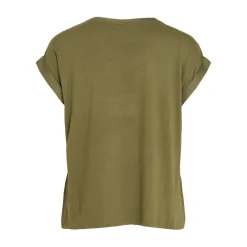 Blouse manches courtes en satin Ellette vert Beth