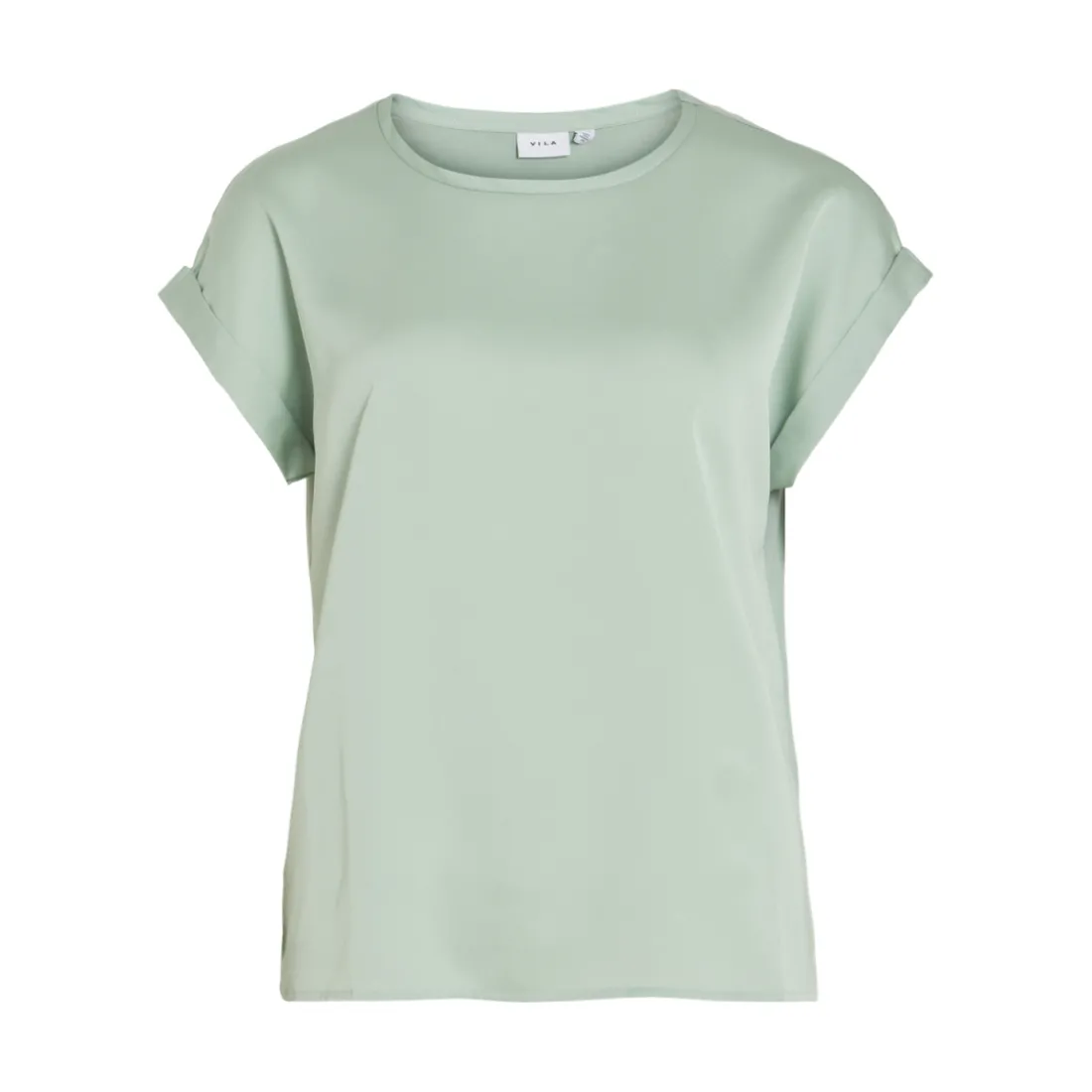 Blouse manches courtes en satin Ellette vert June