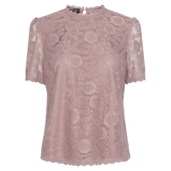 Blouse manches courtes en dentelle Colline violet Rhea
