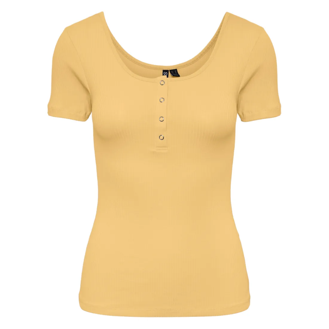 Blouse manches courtes et col rond Kitte jaune en coton Daisy