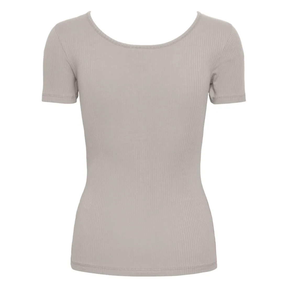 Blouse manches courtes et col rond Kitte gris en coton Adele